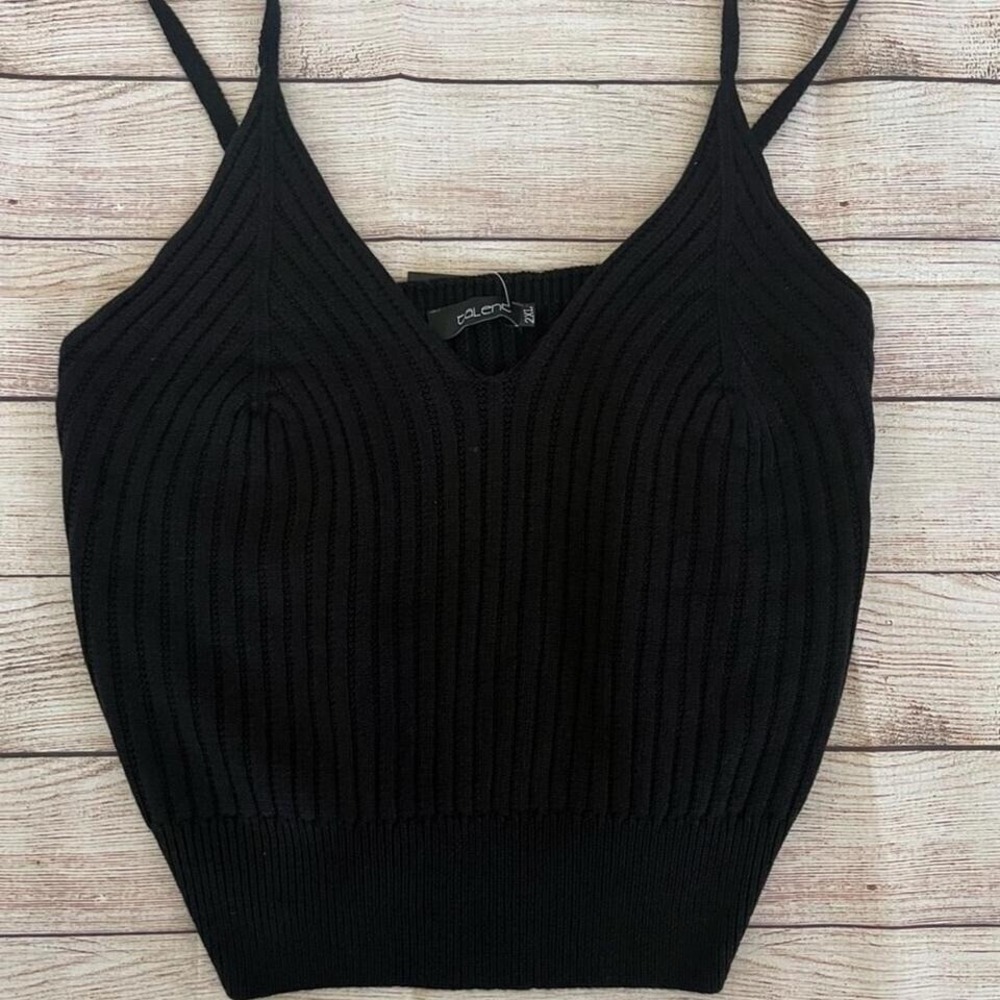 NEW Talent Plus Black Ribbed Top 2XL